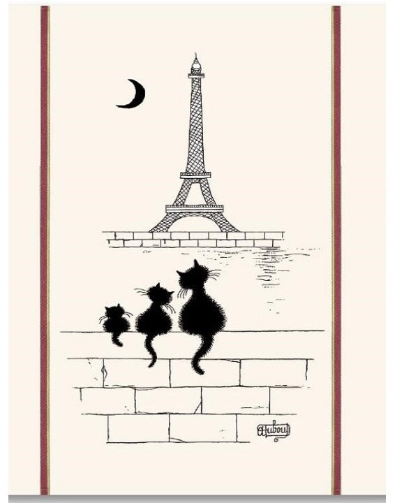 Cat Eiffel Tower Tea Towel