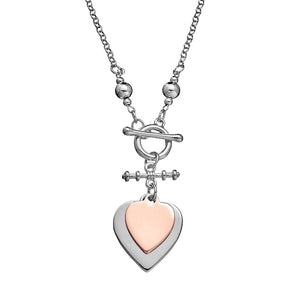 Silver Chain with Heart Pendants and Fob 47cm
