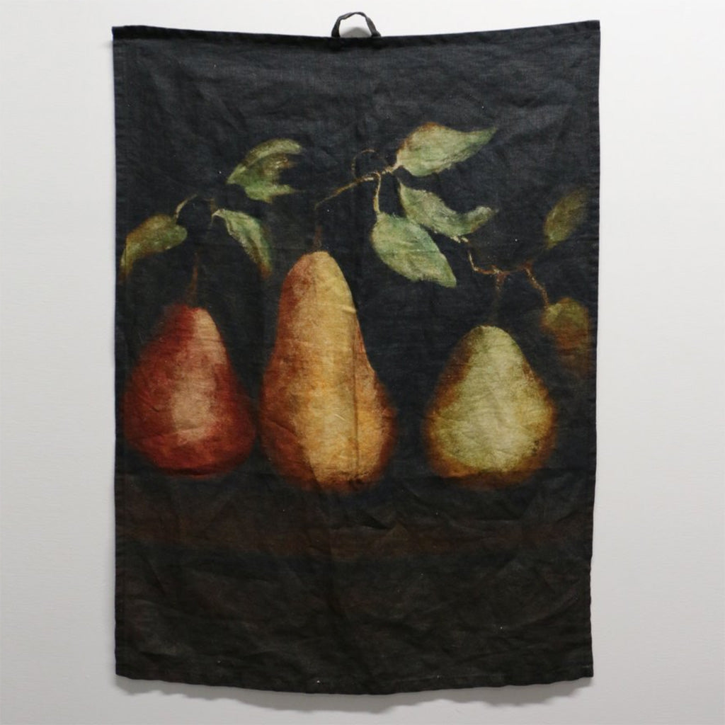 Raphael Vintaged 100% French Linen Tea Towel - Trois Poire