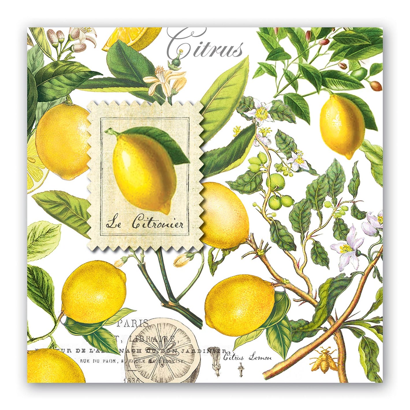 Michel Design Works Lemon Basil Cocktail Napkins