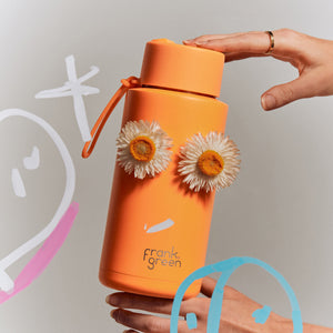 Frank Green Ceramic Reusable Bottle - Neon Orange 34oz/1000ml