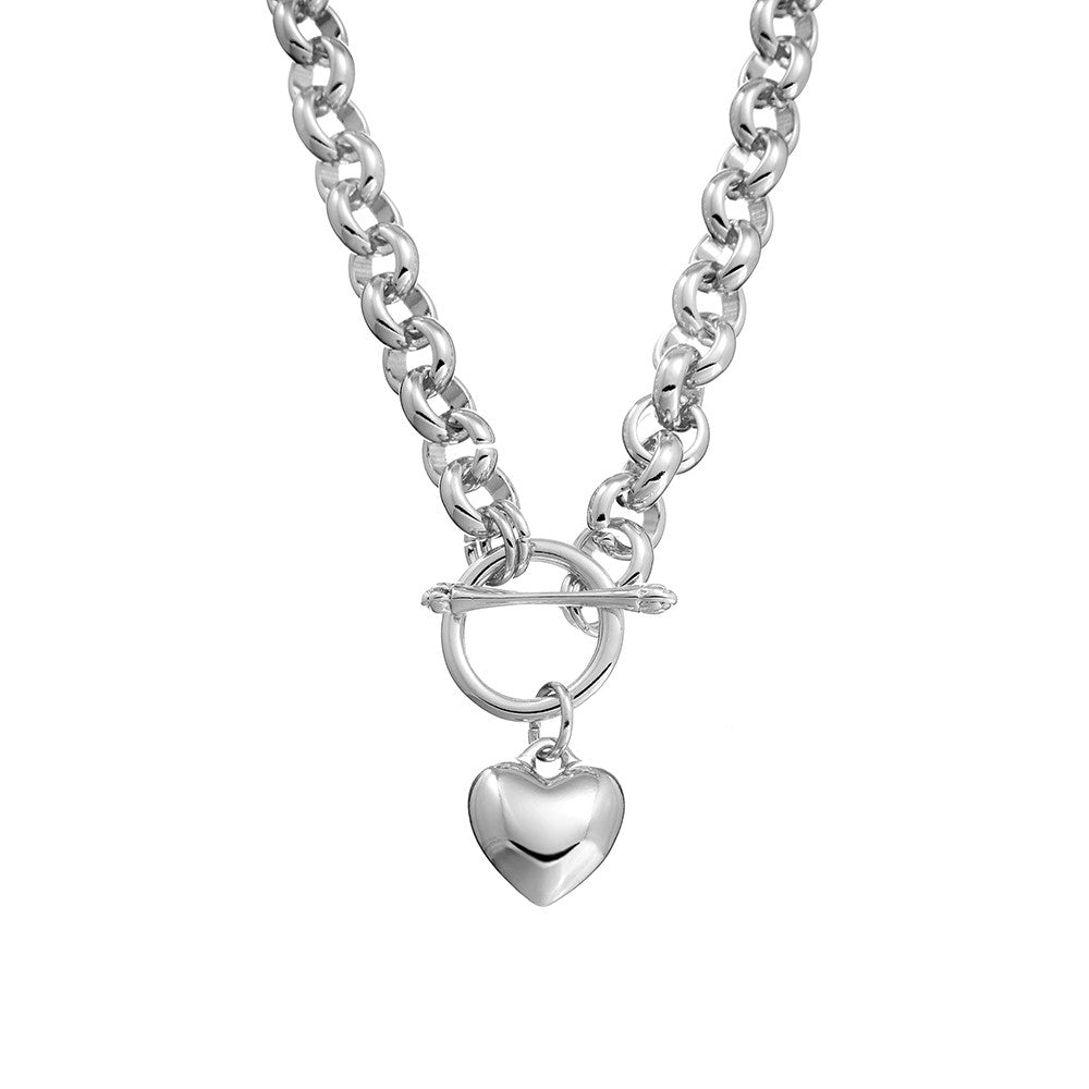 Silver Link Heart Necklace