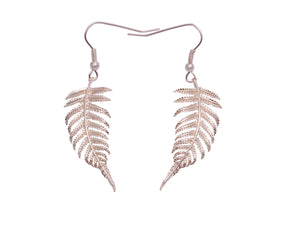 Silver Dainty Fern Earrings