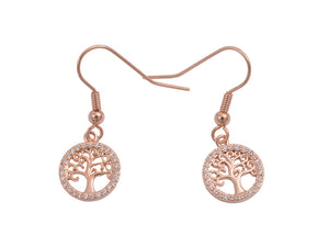 Rose Gold Rhodium Tree of Life Earrings