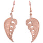 Rose Gold Silver Fern Earrings