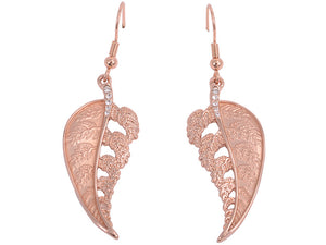 Rose Gold Silver Fern Earrings