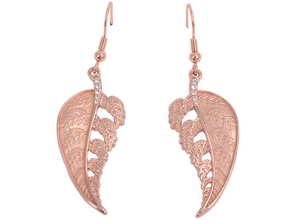 Rose Gold Silver Fern Earrings