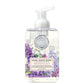 A pump bottle of Michel Design Works French Lilacs foaming hand soap with shea butter and aloe vera.