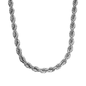 Large Silver Fashion Rope Silver Necklace