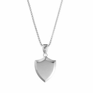 Unisex Stainless Steel Shield Pendant