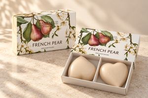 Banks & Co French Pear Boxed Heart Soaps x 2