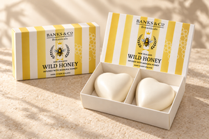 Banks & Co Wild Honey Boxed Heart Soaps x 2
