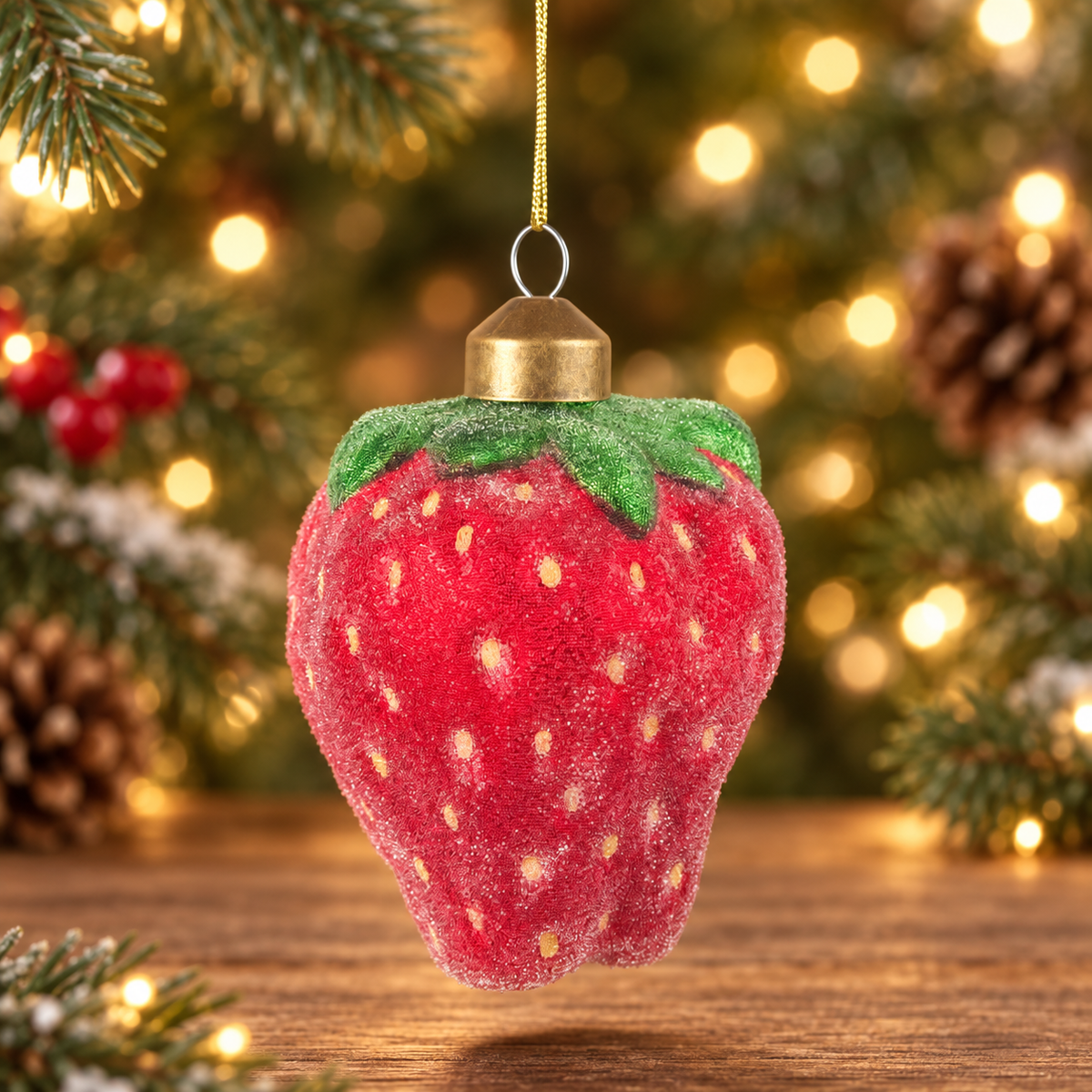 Sugared Strawberry Decoration - Available Mid October