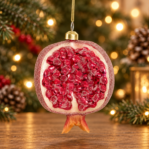 Sugared Pomegranate Festival Decoration - Available Mid October