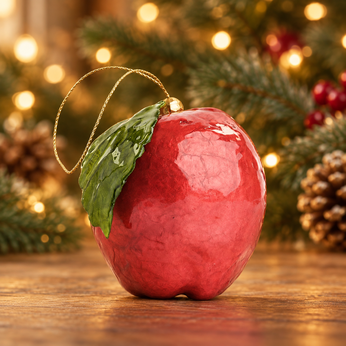 Hand Painted Capiz Apple Decoration Pink - Available Mid October