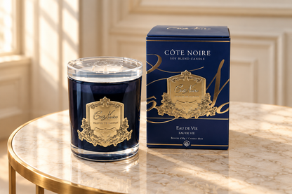 Côte Noire - CRYSTAL GLASS LID 450G SOY BLEND CANDLE - EAU DE VIE