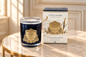 Côte Noire - CRYSTAL GLASS LID 450G SOY BLEND CANDLE - JASMINE FLOWER TEA