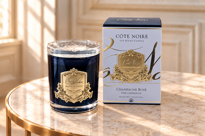 Côte Noire - CRYSTAL GLASS LID 450G SOY BLEND CANDLE - PINK CHAMPAGNE