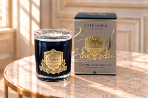 Côte Noire - CRYSTAL GLASS LID 450G SOY BLEND CANDLE - SALTED CARAMEL