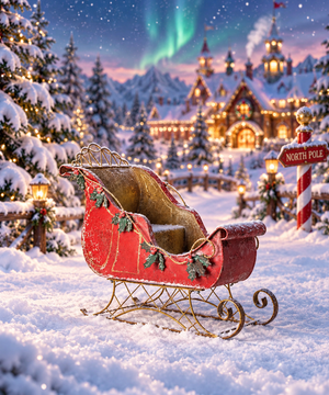Holly Santa Sleigh - Only Available In Store