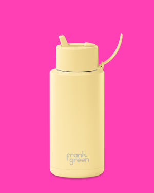 Frank Green Ceramic Reusable Bottle - Buttermilk 34oz/1000ml
