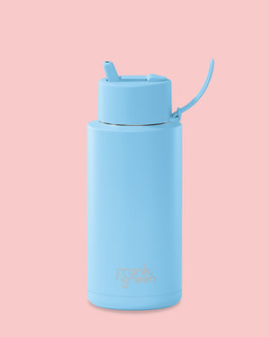 Frank Green Ceramic Reusable Bottle - Sky Blue 34oz/1000ml