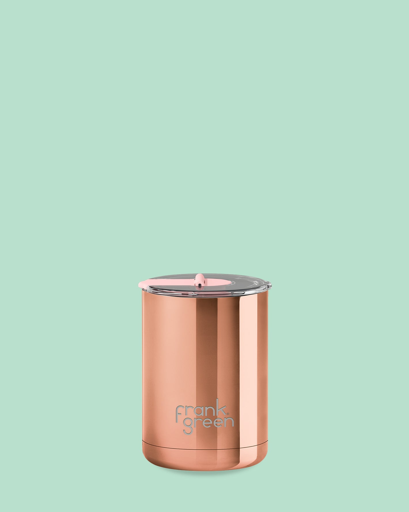 LIMITED EDITION Rose Gold Crome Ceramic Coffee Cup with Hinged Lid 355ml