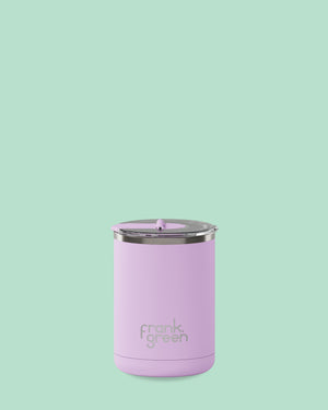 Ceramic Coffee Cup with Hinged Lid 355ml - Lilac Haze