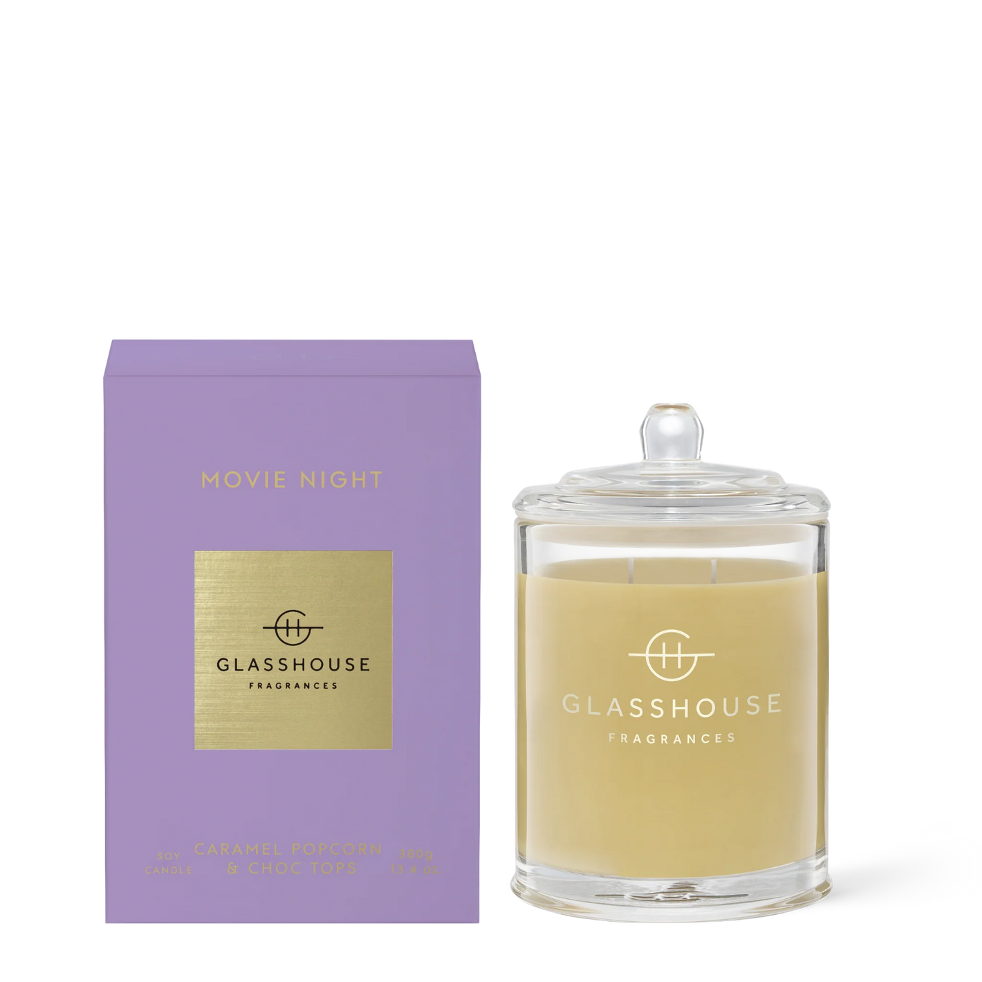 Glasshouse Fragrances MOVIE NIGHT 380g Triple Scented Soy Candle