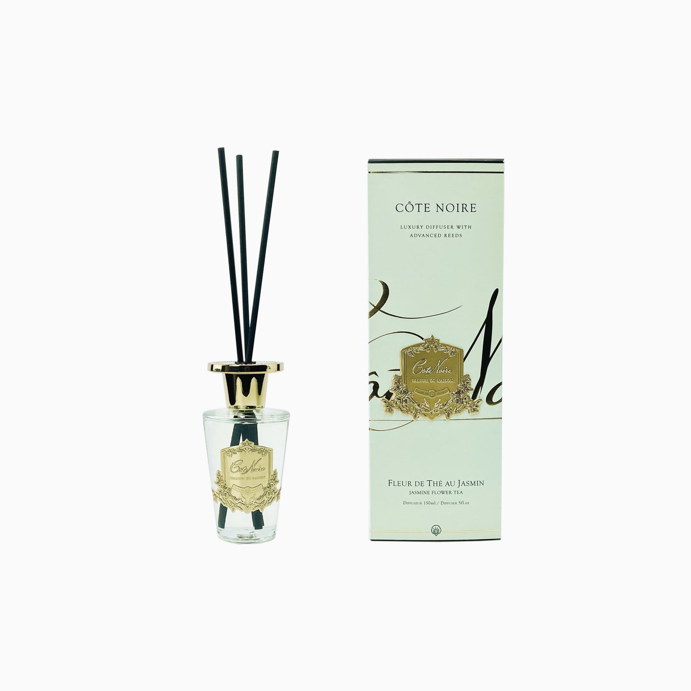 Côte Noire - 150ml GOLD DIFFUSER - JASMINE FLOWER TEA