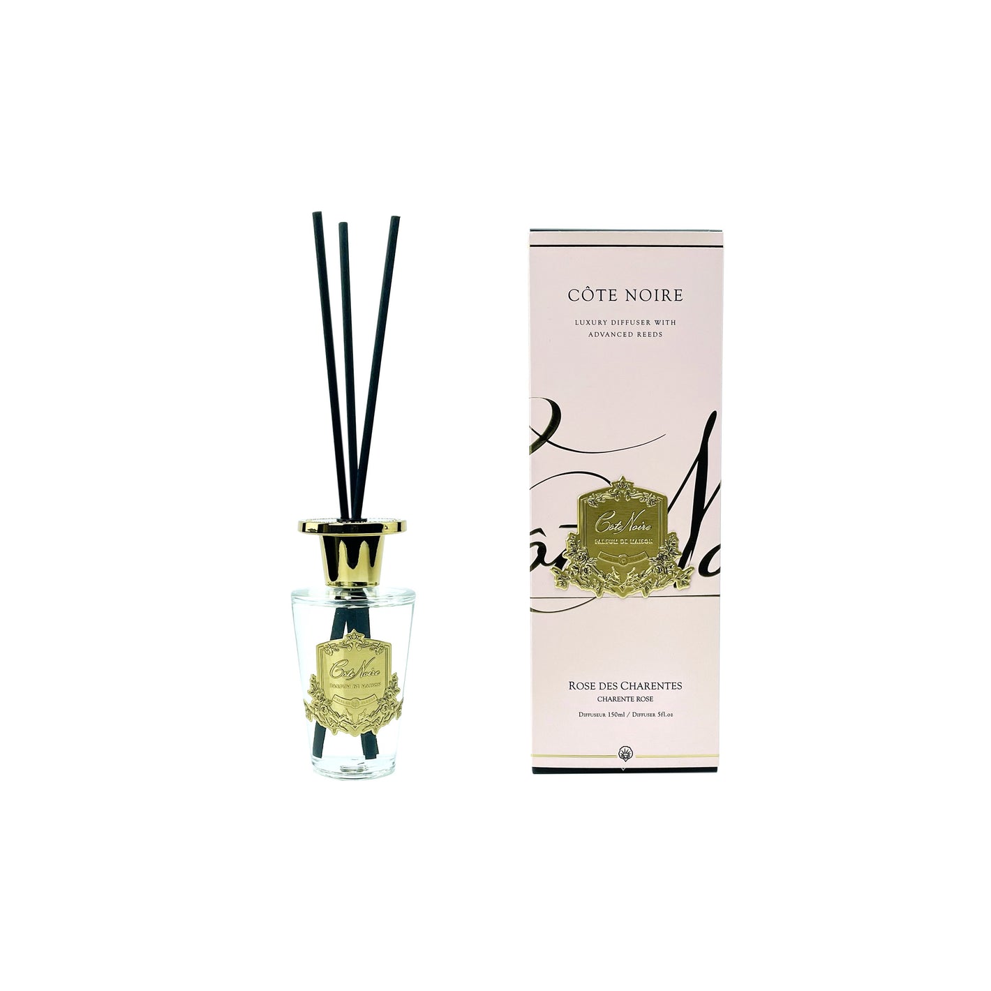 Côte Noire - 150ml GOLD DIFFUSER - CHARENTE ROSE