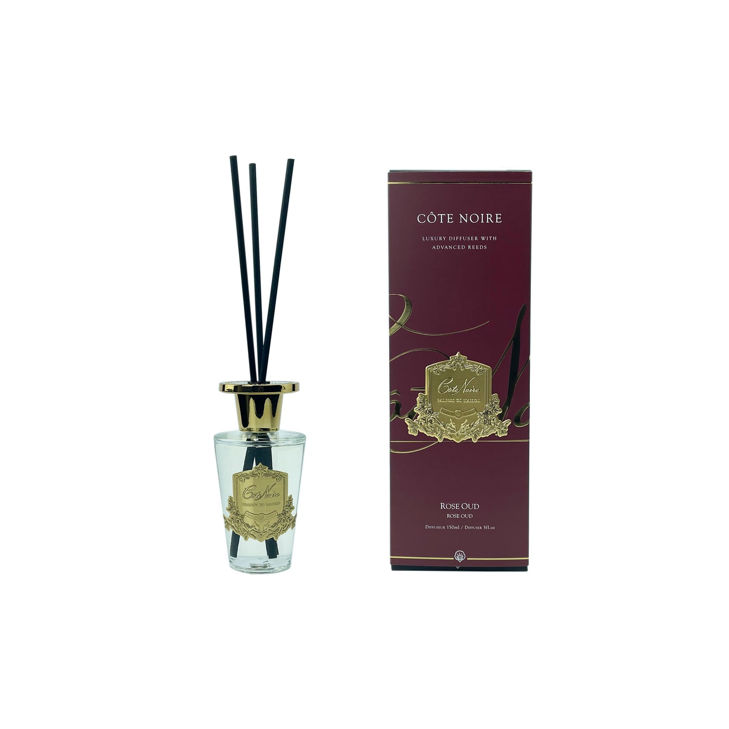 Côte Noire - 150ml GOLD DIFFUSER - ROSE OUD
