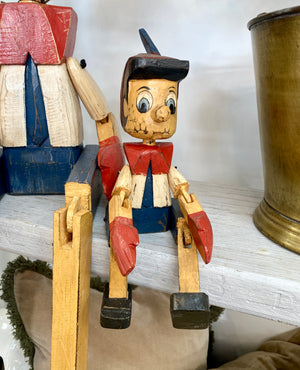 Wooden Sitting Puppet Pinocchio
