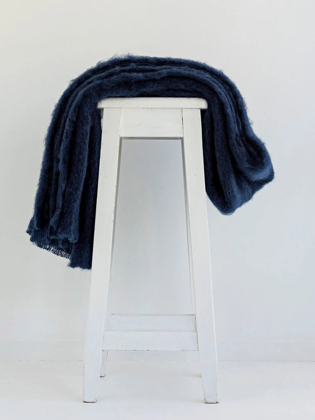 Windermere Mohair - Navy Throw (Allow 48 Hour Turnaround)