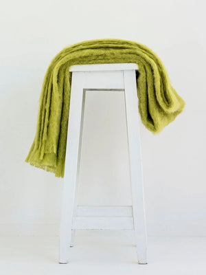 Windermere Mohair - Pesto Throw (Allow 48 Hour Turnaround)