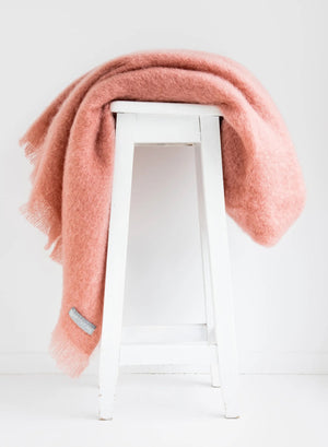 Windermere Mohair - Rose Pink Throw (Allow 48 Hour Turnaround)