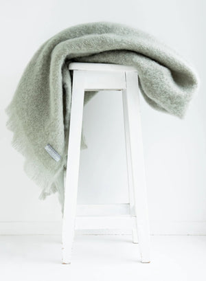 Windermere Mohair - Sage Throw (Allow 48 Hour Turnaround)