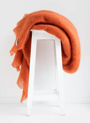Windermere Mohair - Terracotta Throw (Allow 48 Hour Turnaround)