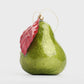 Hand Painted Capiz Pear Decoration Green - set of two - Available Mid October