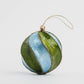 Twirl Hand Painted Capiz Bauble Green and Pale Blue - Available Mid October