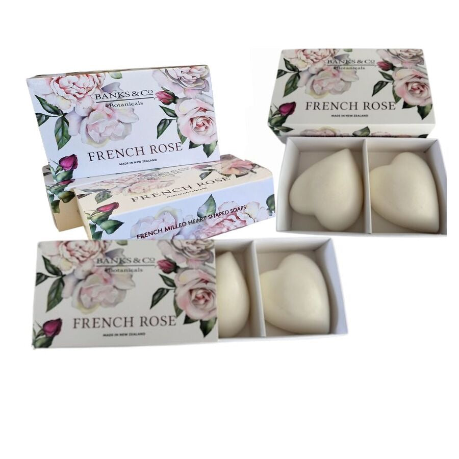 French Rose Boxed Heart Soaps x 2