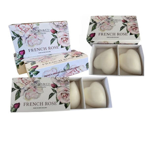 French Rose Boxed Heart Soaps x 2