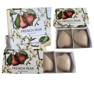 French Pear Boxed Heart Soaps x 2