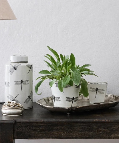 Dragonfly Round Planter - (Available In Store Only)