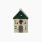 Christmas Tea Light House Green with Wreath Small