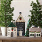 Christmas Tea Light House Green with Wreath Large