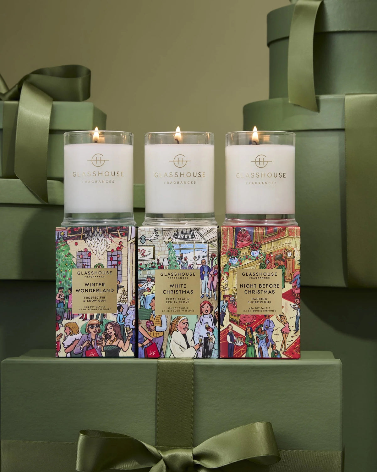 Limited Edition CHRISTMAS TRIO 60g Candles