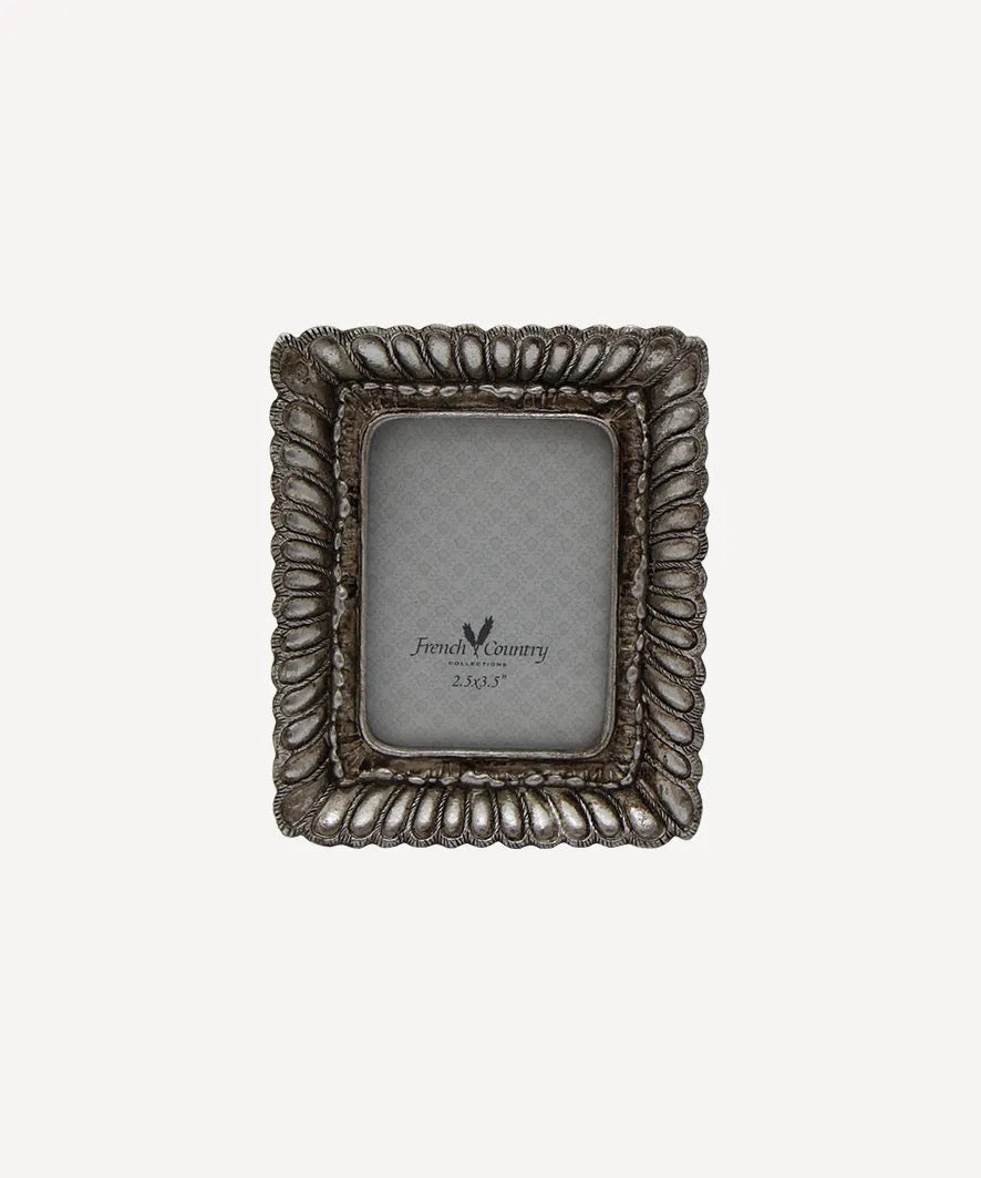 Fanned Rectangle Photo Frame Pewter Finish 2.5 x 3.5"