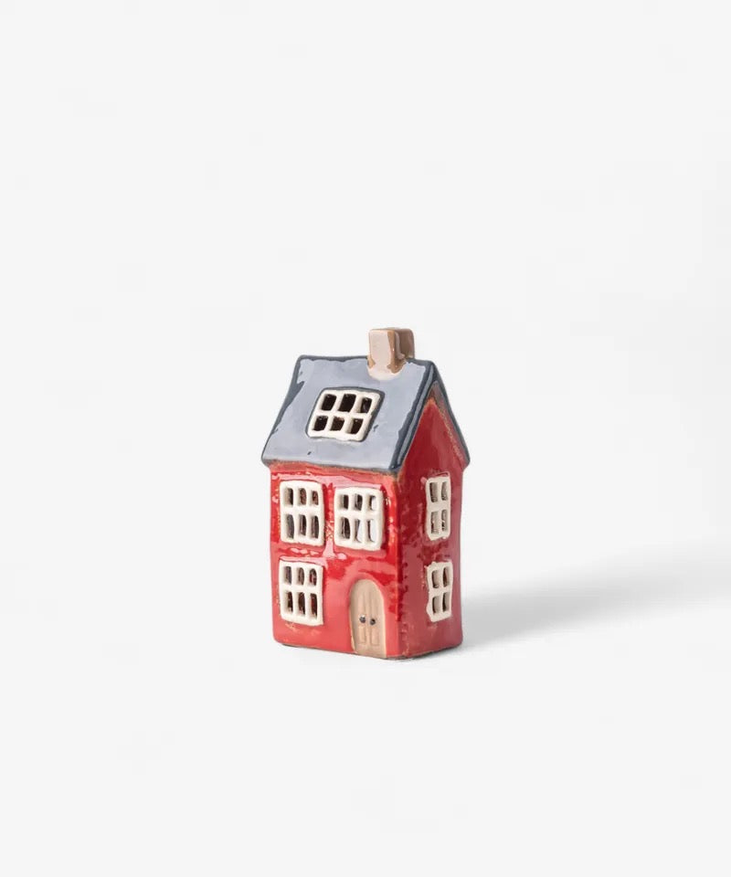 Alsace Tea Light House Navy Roof