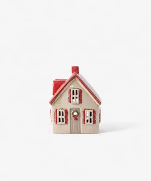 Alsace Tea Light Cottage Cream with Shutters